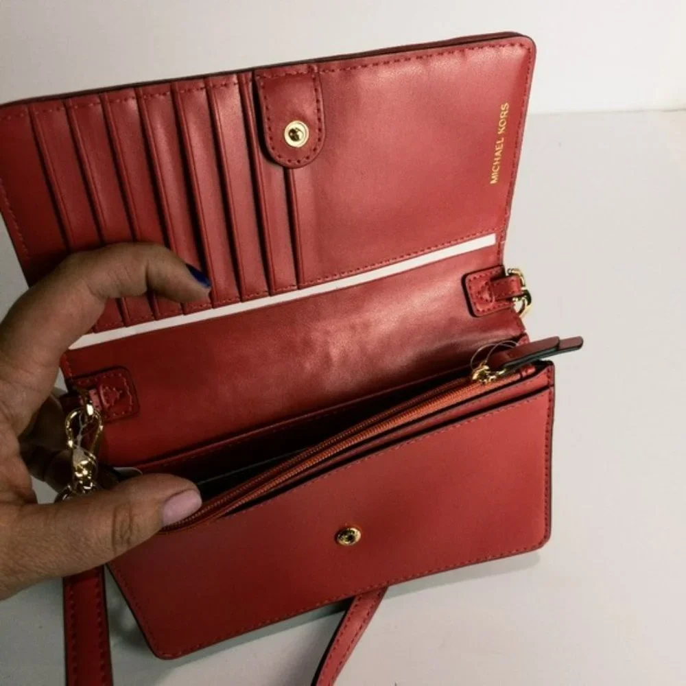 Michael Kors Jet Set Leather Woven Phone Crossbody - Picture 7 of 8